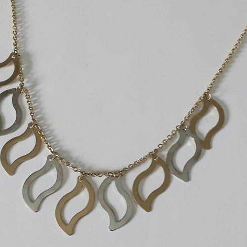 10k Stylish Two Toned Necklace