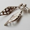 Silver Heart Patterned Earrings - Image 2