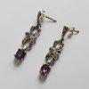 Amethyst Marcasite Silver Earrings - Image 2