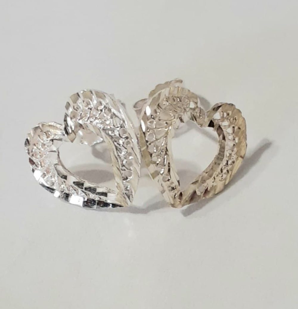 Heart shaped Silver Studs