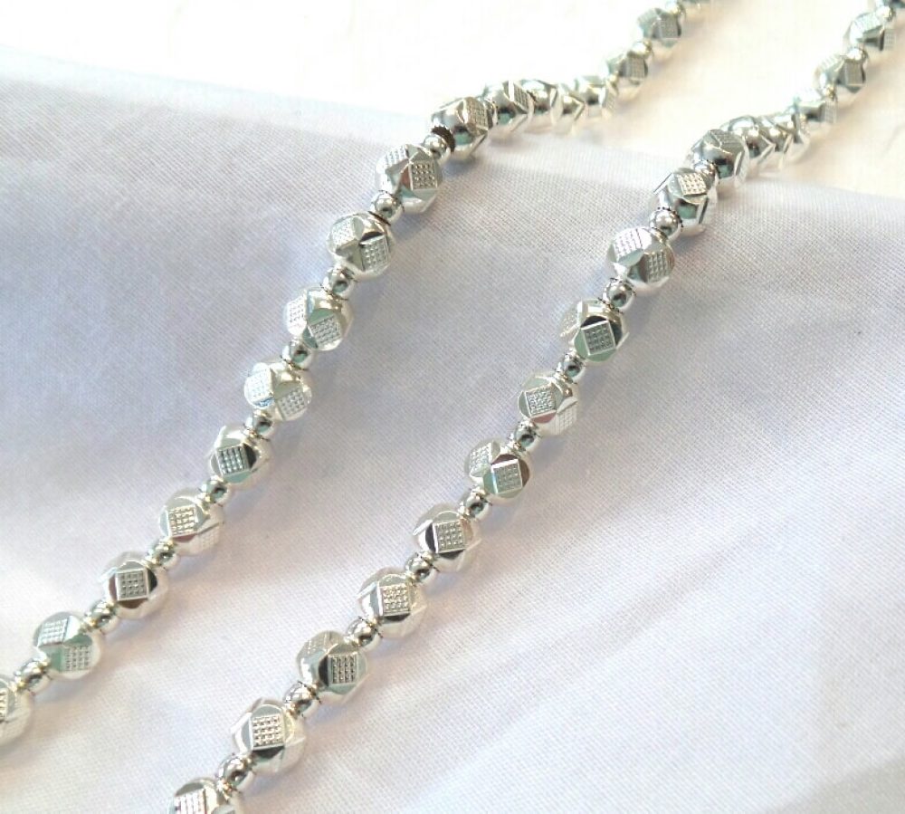 Silver Diamond Cut Design Bead Chain