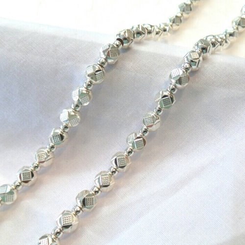 Silver Diamond Cut Design Bead Chain
