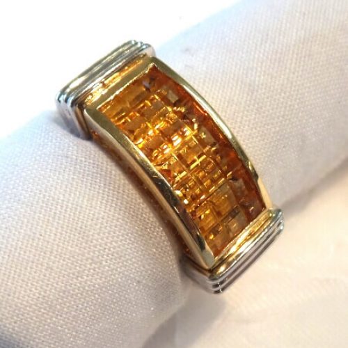 14k Two Toned Topaz Ring