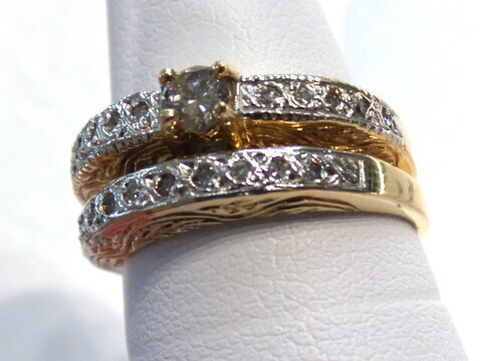 14k Diamond Wedding Set
