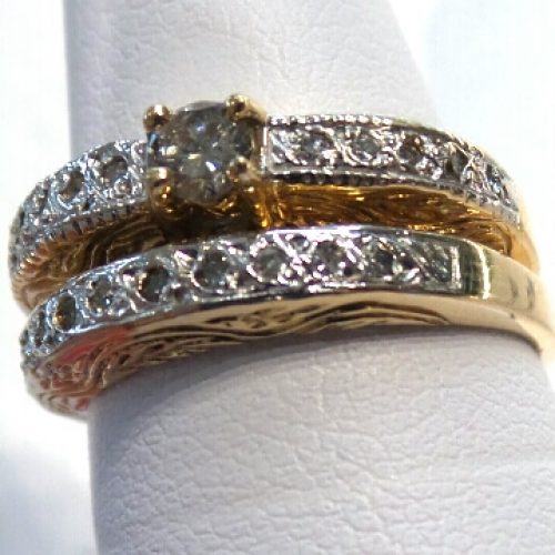 14k Diamond Wedding Set