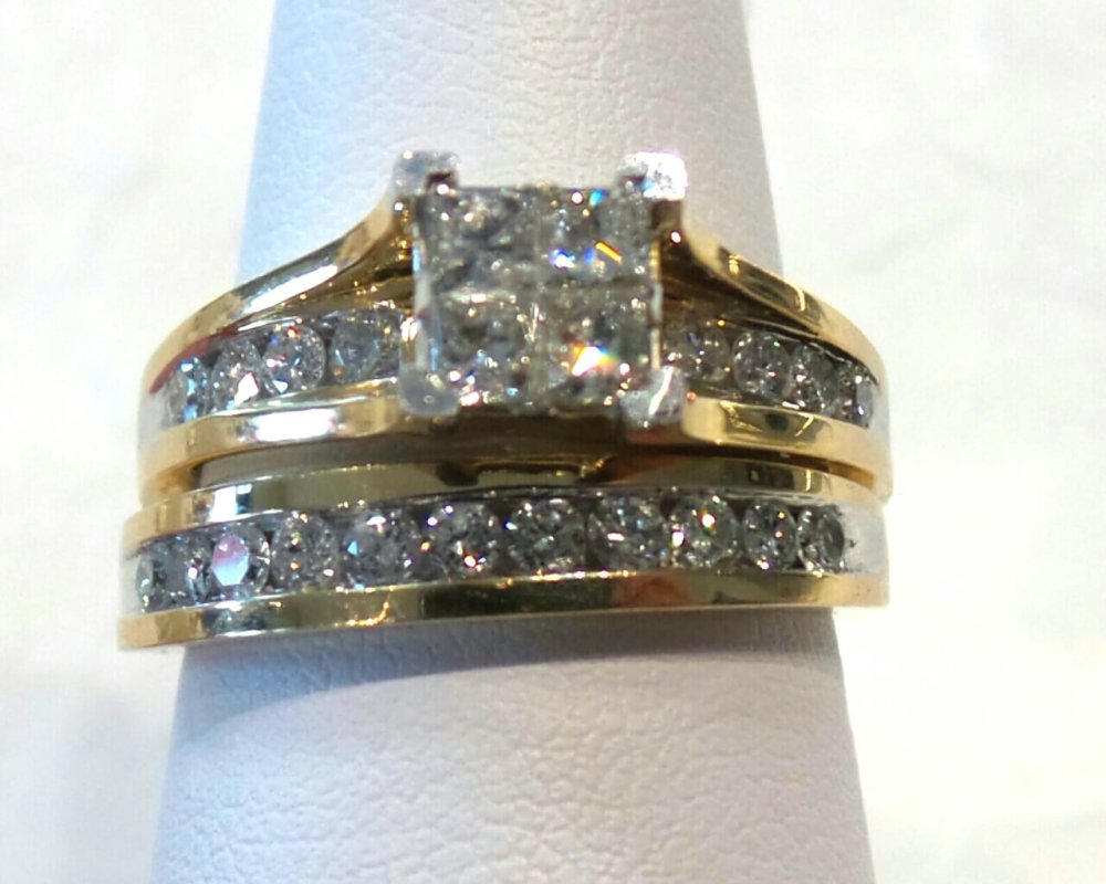 14k Diamond Wedding Set (tw - 1ct)