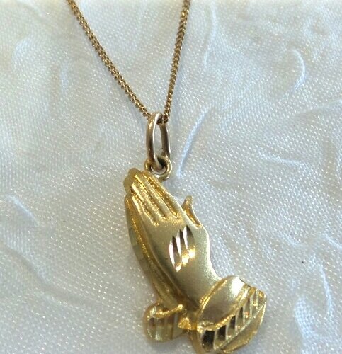 10k Praying Hand Necklace