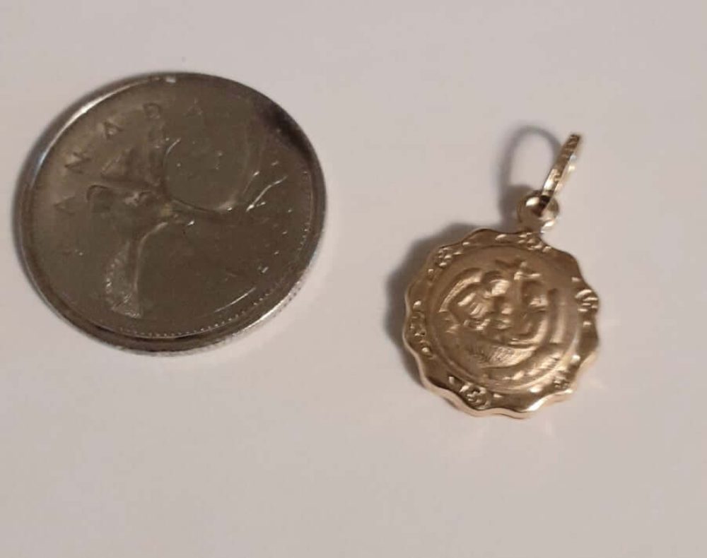 Baptism Gold Pendant in 14k - Image 2