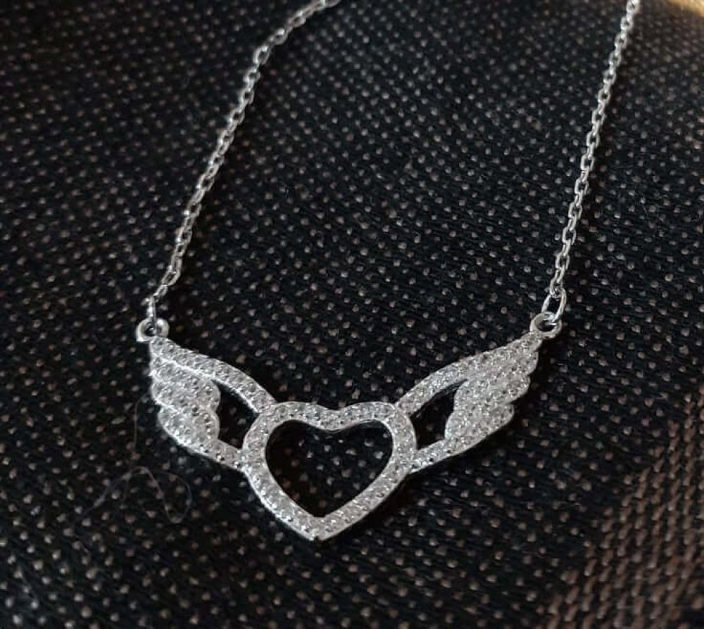 Angel Cubic Zirconia Silver Necklace