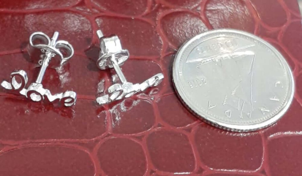 Silver LOVE Earrings - Image 2