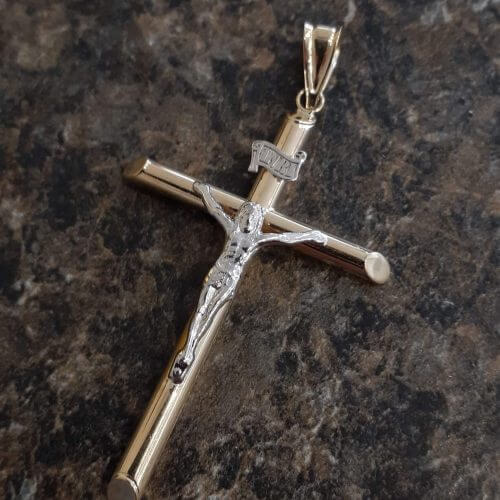 10k Two Toned Crucifix