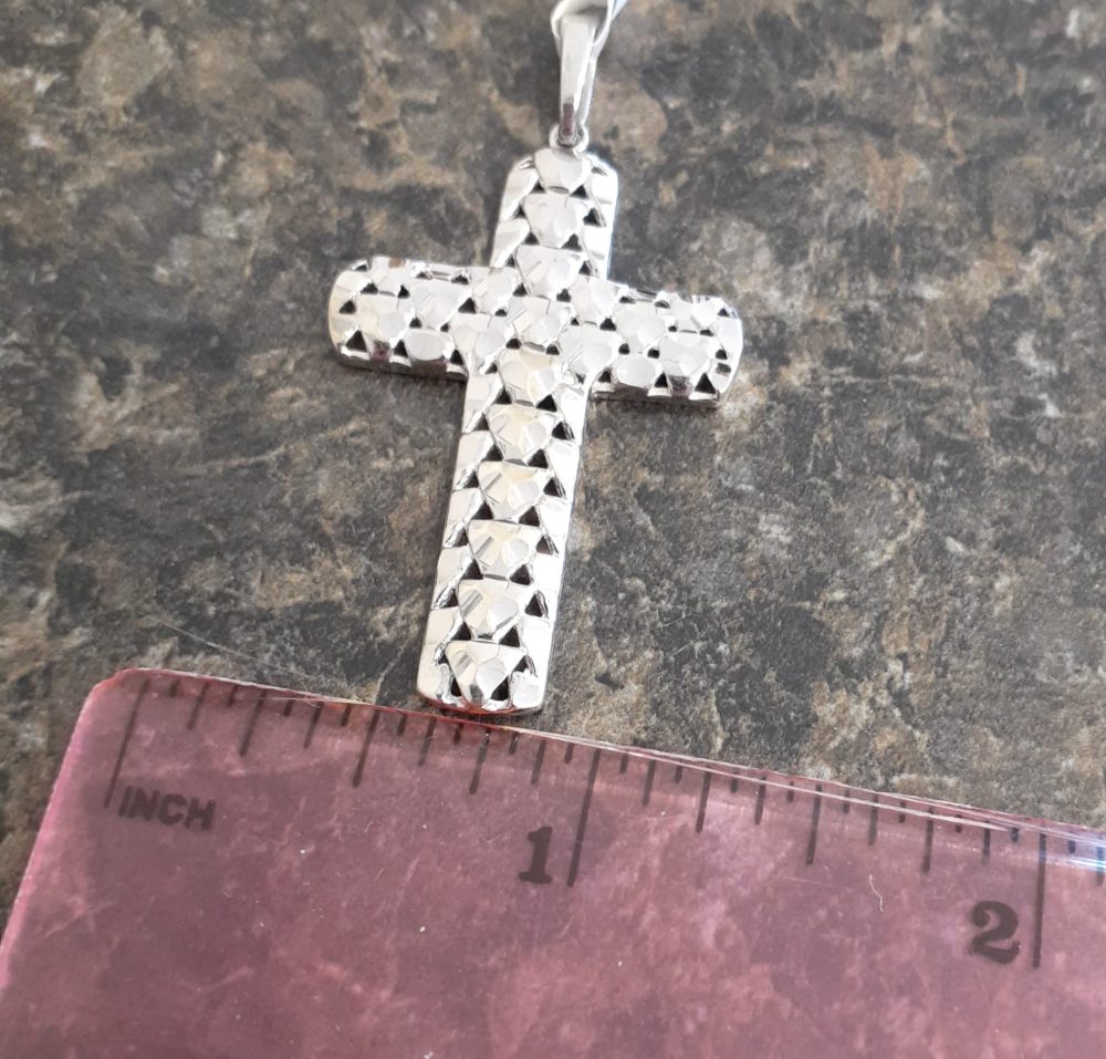 10k White Gold Cross - Image 2