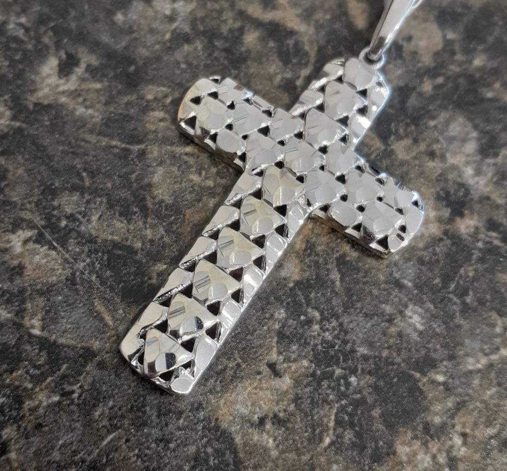 10k White Gold Cross - Image 3
