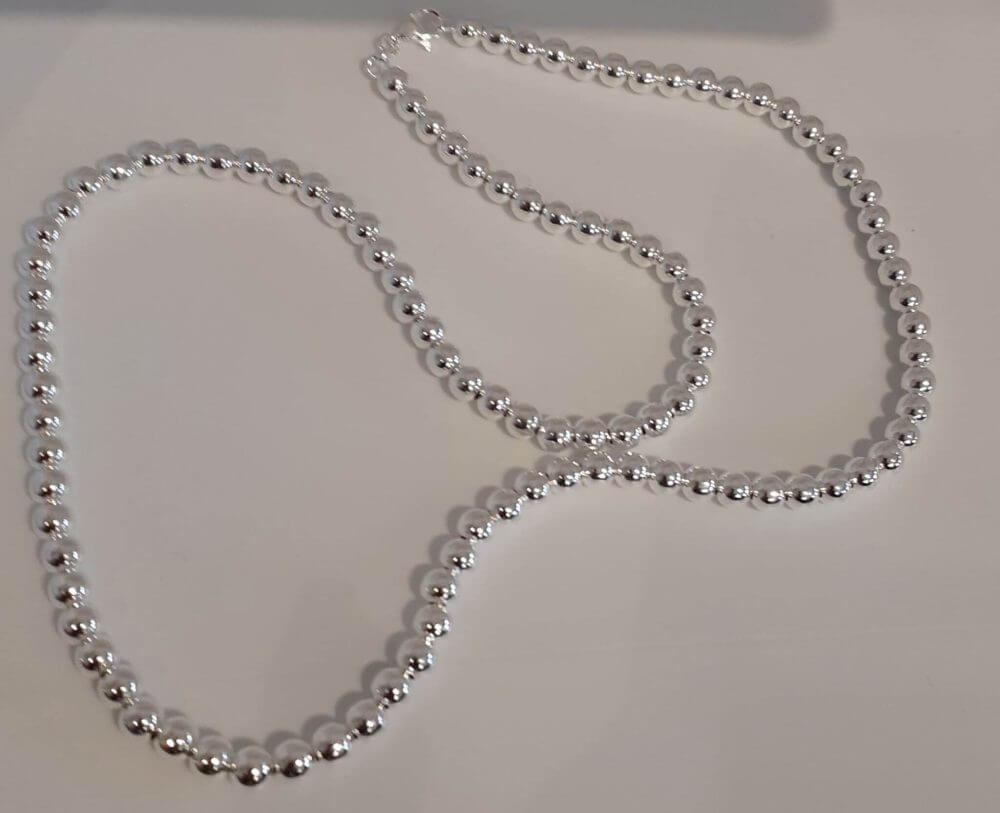 Silver Bead Necklace - Image 3