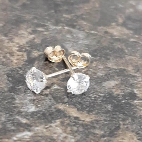 Cubic Zirconia Studs - 10k Gold