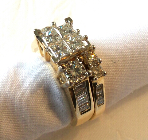 14k Hand assembled 2.15 ct Diamond Wedding Set