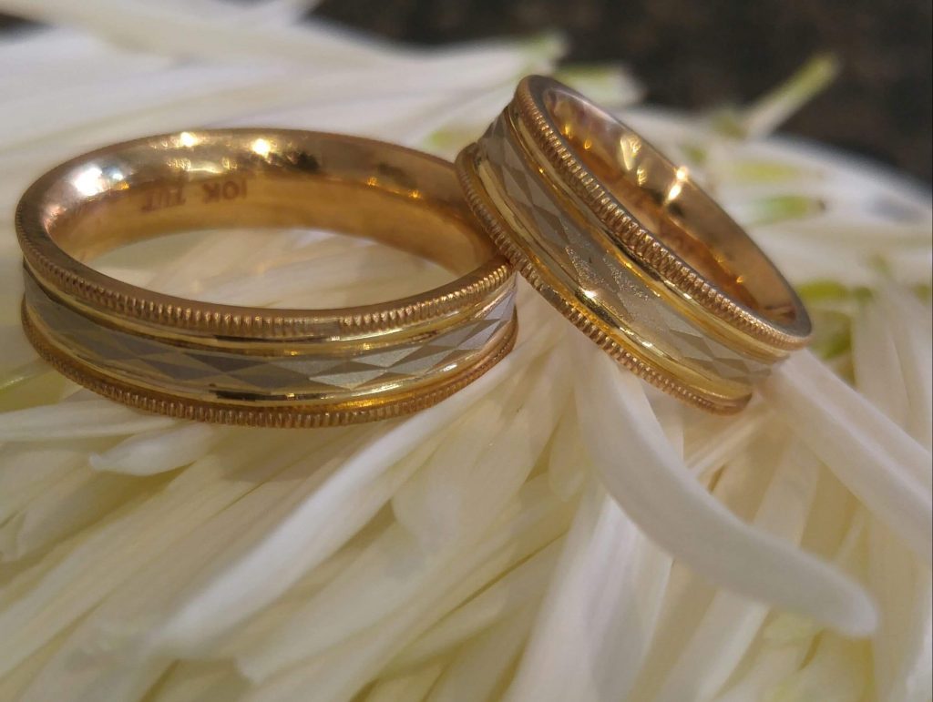 Custom Made Wedding Bands Diamond & Gold