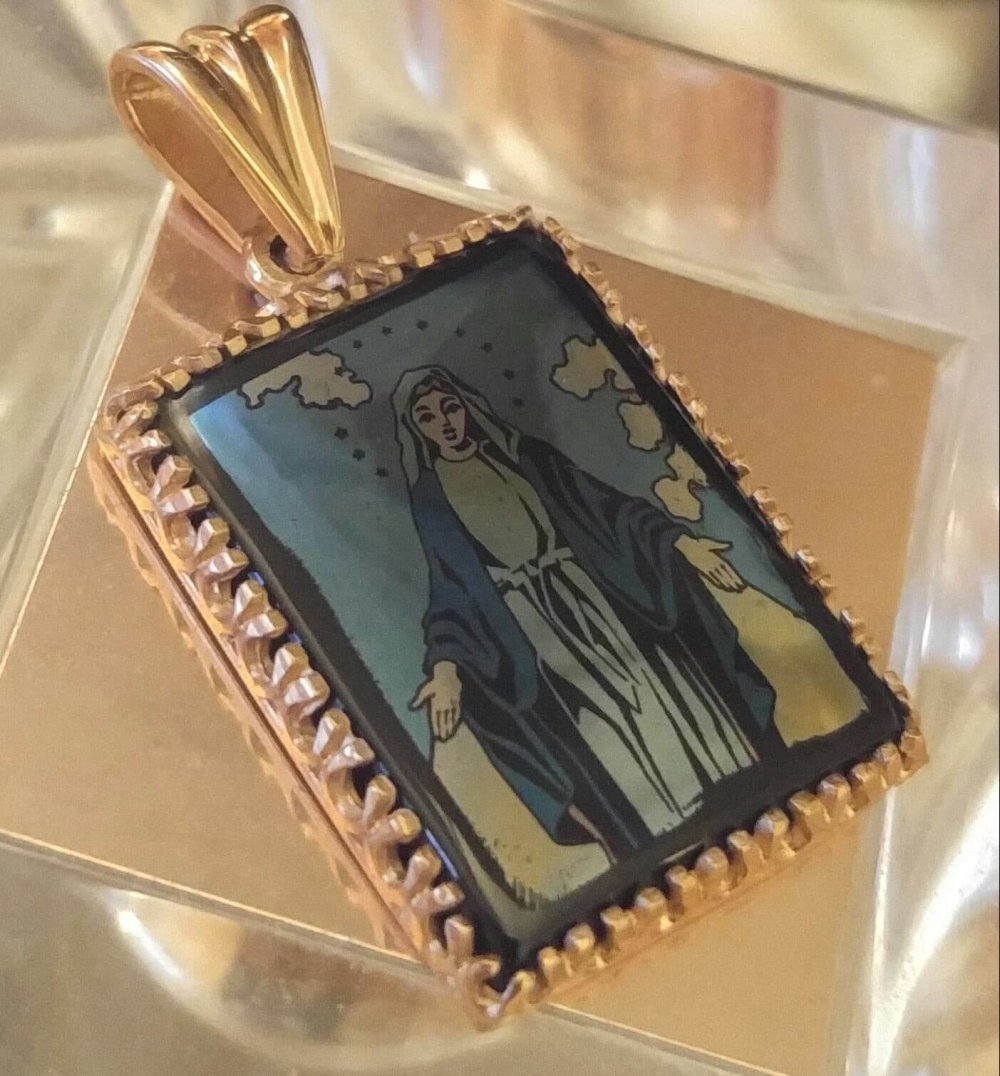 Mother Mary Pendant set in 10k