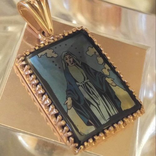 Mother Mary Pendant set in 10k