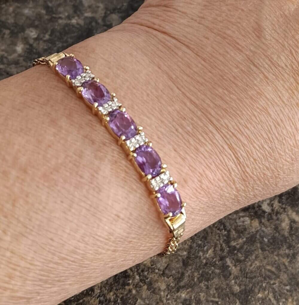 14k Amethyst Bracelet