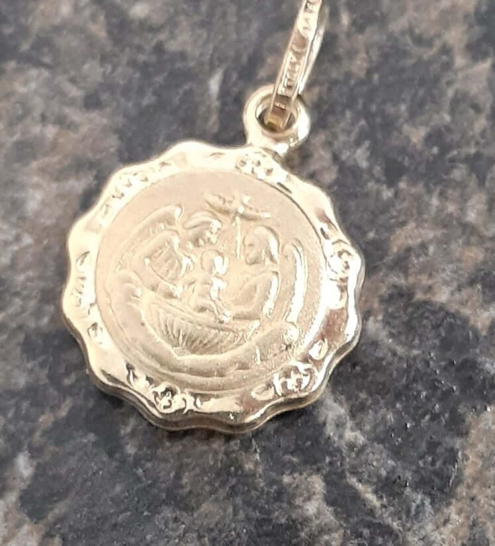 Baptism Gold Pendant in 14k