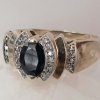 Blue Sapphires & Diamonds Ring set in 14k - Image 3