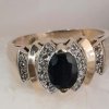 Blue Sapphires & Diamonds Ring set in 14k - Image 2