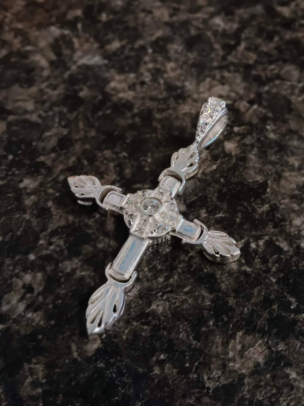 Silver Cubic Zirconia Cross