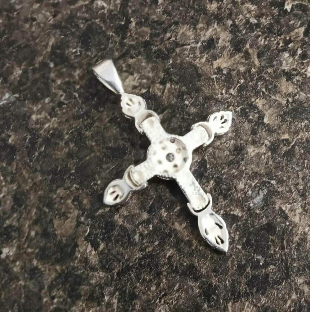 Silver Cubic Zirconia Cross - Image 4