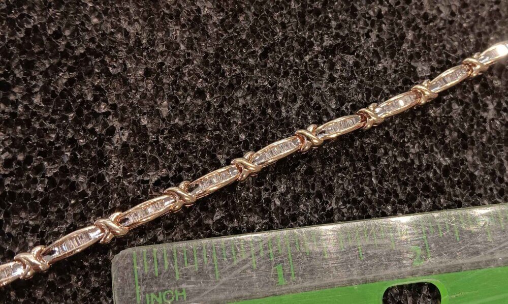 Baguette Diamond Bracelet in 14k - Image 4