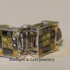 Black Diamond & Canary Diamond Stud Earrings 14k
