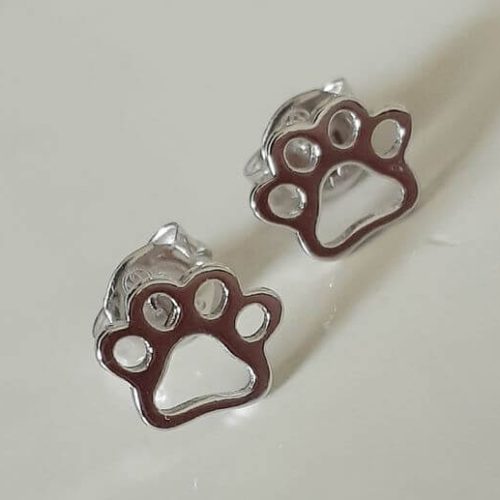 Dog Paw Silver Studs