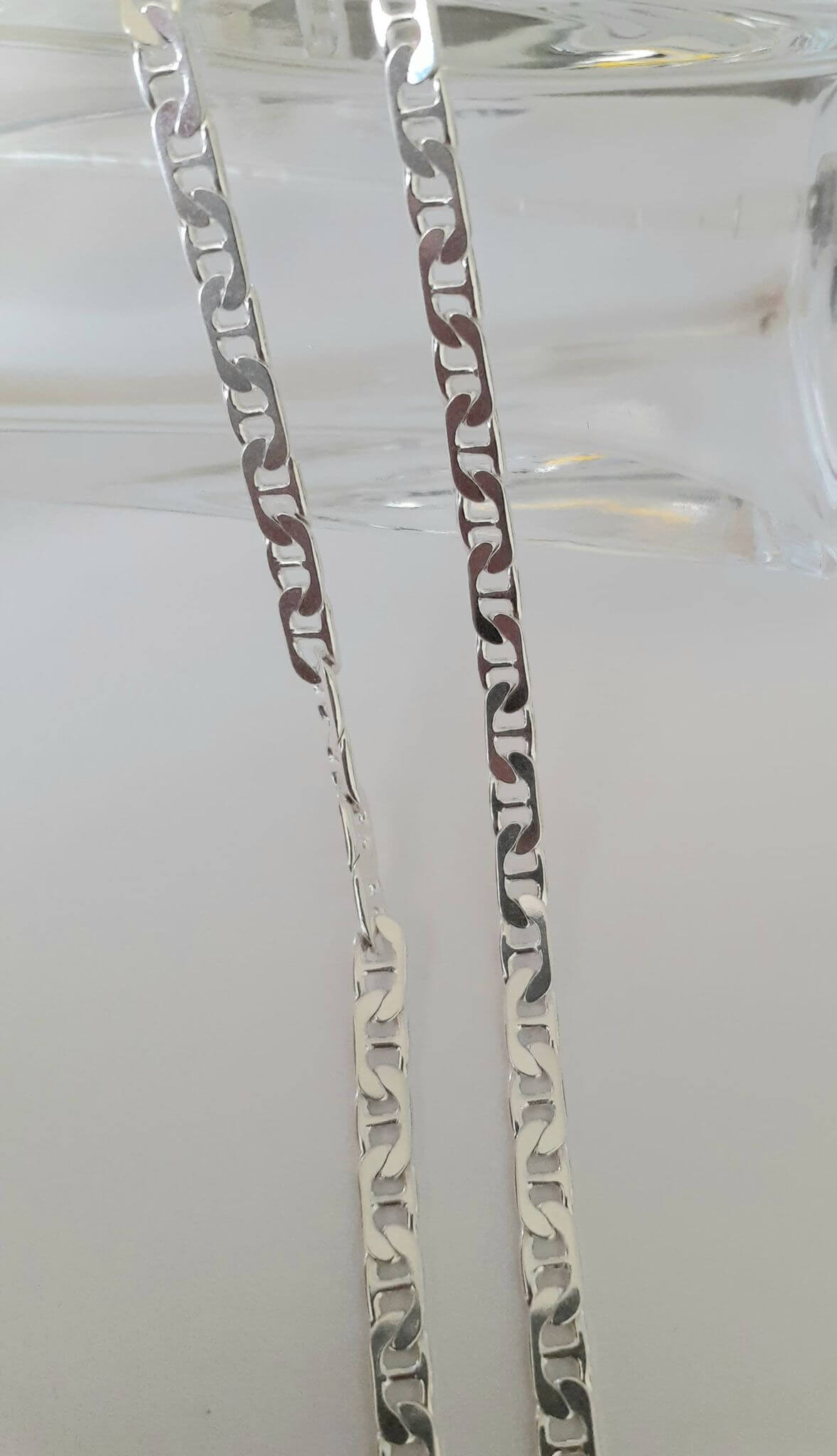 Flat Gucci Silver Chain Diamond Gold