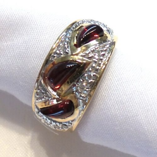 14k Diamond & Garnet Ring