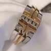 10k Men Two Toned Diamond Ring - Image 2