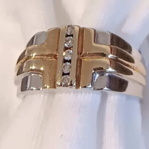 10k Men Two Toned Diamond Ring