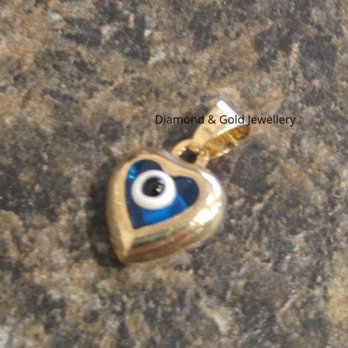 10k Eye Pendant in a Heart