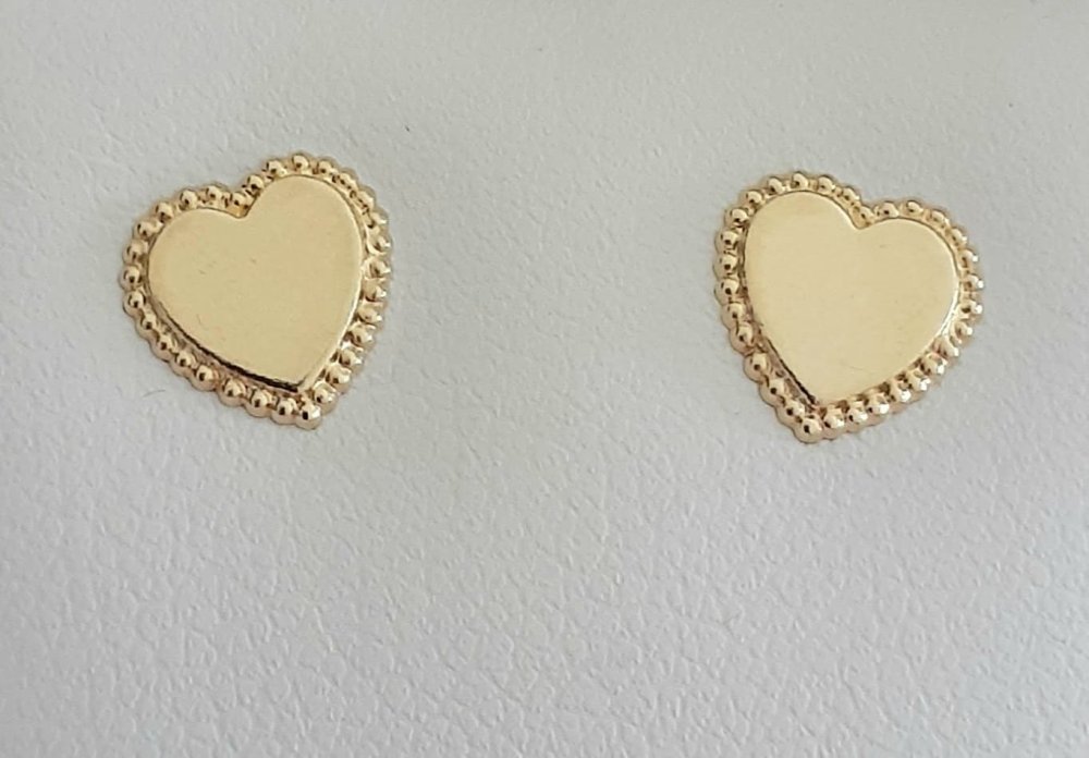 14k Heart Studs