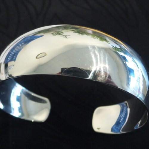 Silver High Polished Bangle