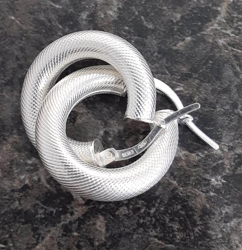 Silver Hoops with Design