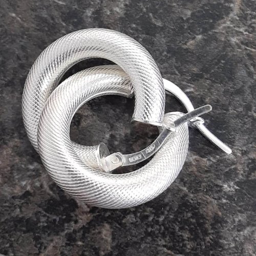 Silver Hoops with Design