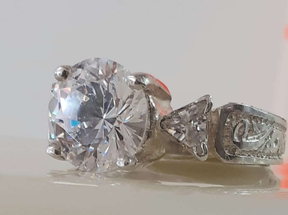 Cubic Zirconia Stoned Silver Ring