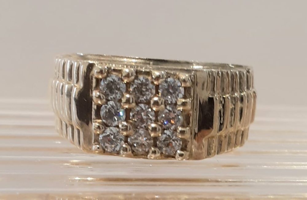 Cubic Zirconia Men's Ring - 10k Cluster - Image 2