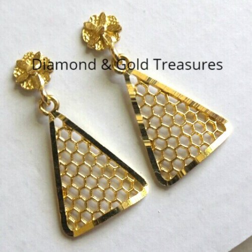 10k Mesh Styled Gold Earrings