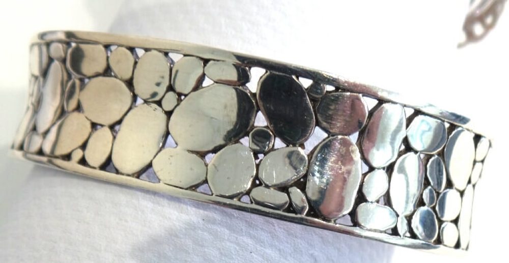 Silver Nugget Styled Bangle