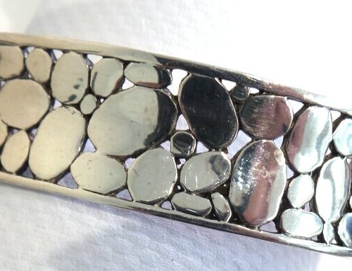 Silver Nugget Styled Bangle