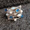 Silver Wide Coloured Stone Ring