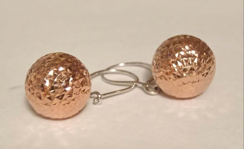10k Pink & White Gold Earrings - Image 2