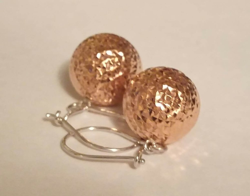 10k Pink & White Gold Earrings