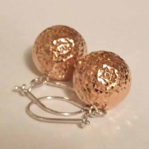 10k Pink & White Gold Earrings